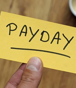 Image of the Word "Payday" for Direct Deposit