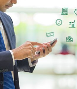 Image of Person Using Phone for Mobile Banking